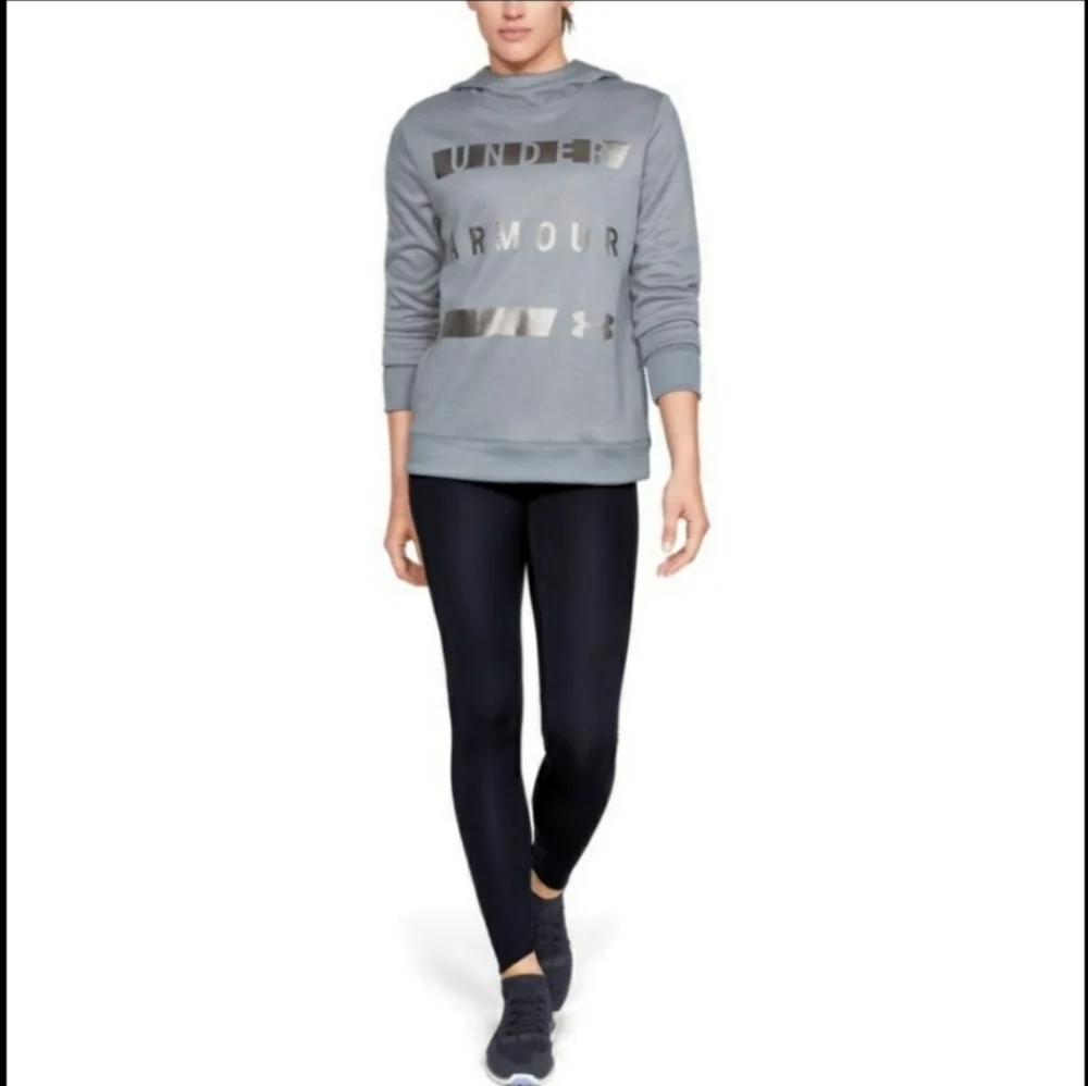 Under Armour Pullover Fleece Hoodie Sweatshirt Steal Gray Silver